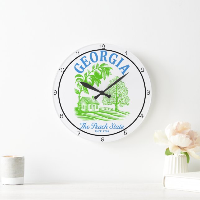 Georgia Peach State Home  Large Clock (Home)