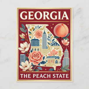 GEORGIA Peach State Southern Heritage Postcard