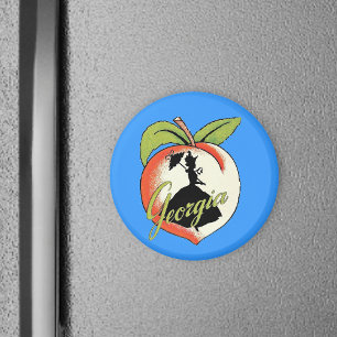 Georgia Peach Vintage Southern Lady Parasol Magnet