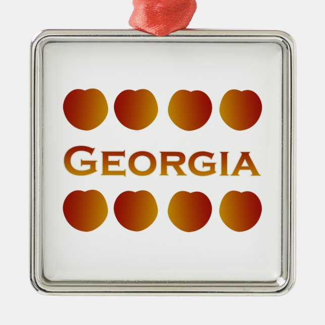 Georgia Peaches Logo Metal Ornament (Front)