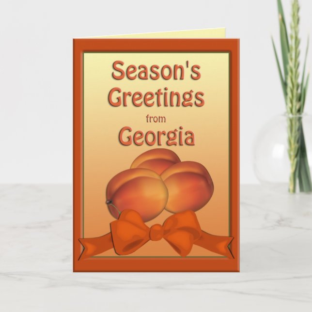 Georgia Peaches Season's Greetings Card (Front)