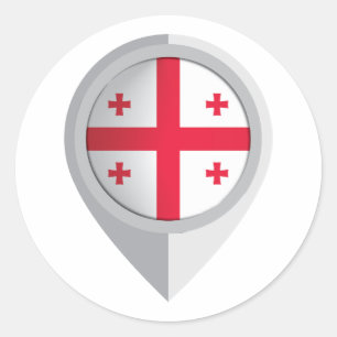 Georgia Pin Location Flag Classic Round Sticker