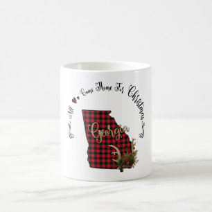 Georgia Plaid All Come Home For Christmas Coffee Mug