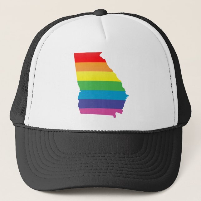 georgia pride. striped. trucker hat (Front)