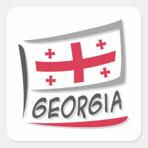 Georgia Pride X Flag Square Sticker