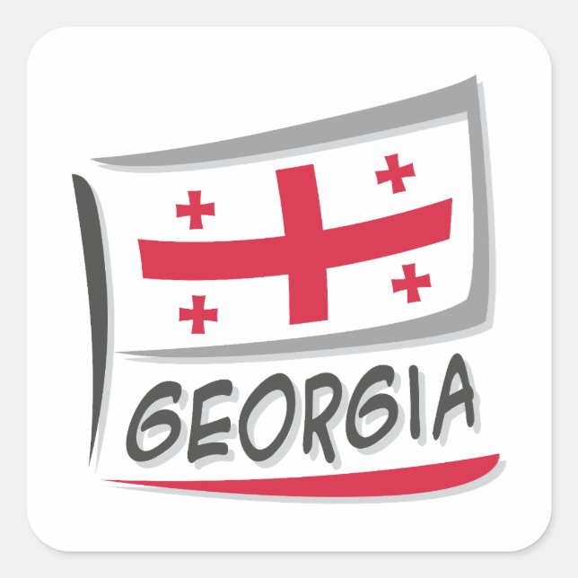Georgia   Pride X Flag Square Sticker (Front)