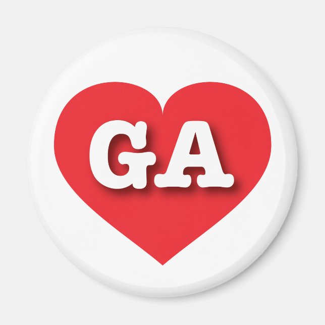 Georgia Red Heart - I love GA Magnet (Front)