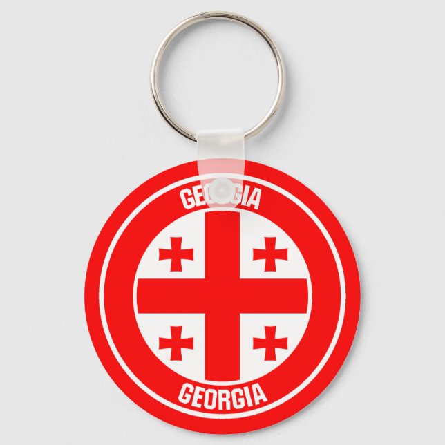 Georgia Round Emblem Key Ring (Front)