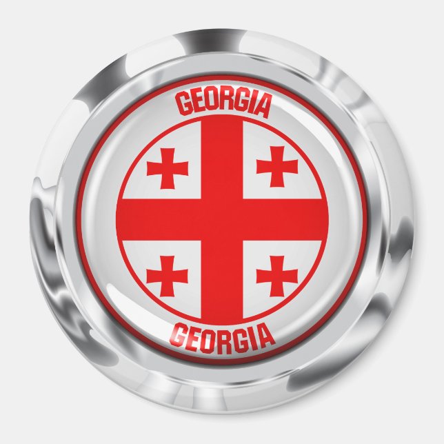 Georgia Round Emblem Magnet (Front)