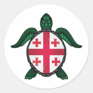 Georgia sea turtle flag classic round sticker