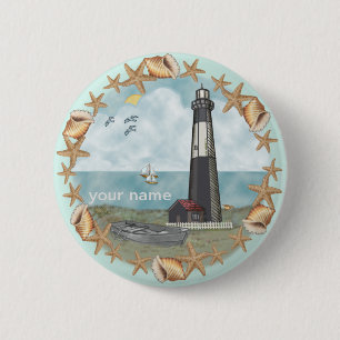 Georgia Shells Lighthouse pin button