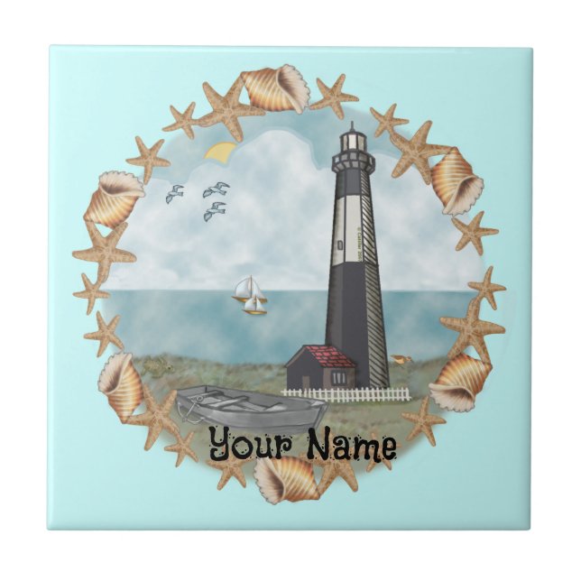 Georgia Shells Lighthouse Tile (Front)