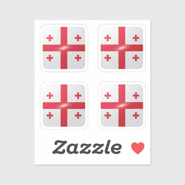 Georgia square glossy flag (Sheet)