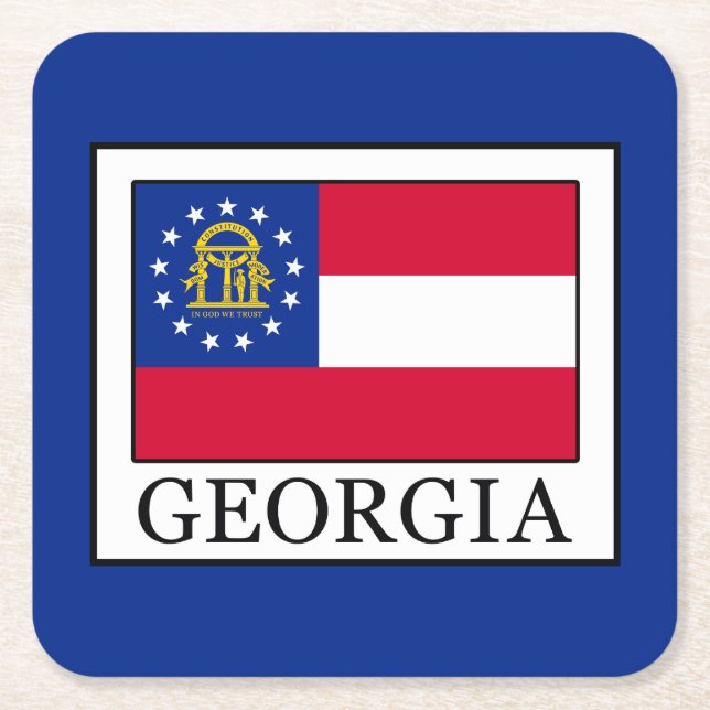 Georgia Square Paper Coaster (Front)