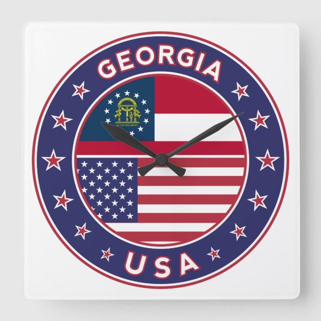 Georgia Square Wall Clock (Front)