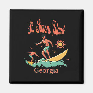 Georgia St. Simons Island Ga Surfer Surfing Fishin Magnet