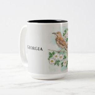 GEORGIA State Bird and Flower Two-Tone Coffee Mug