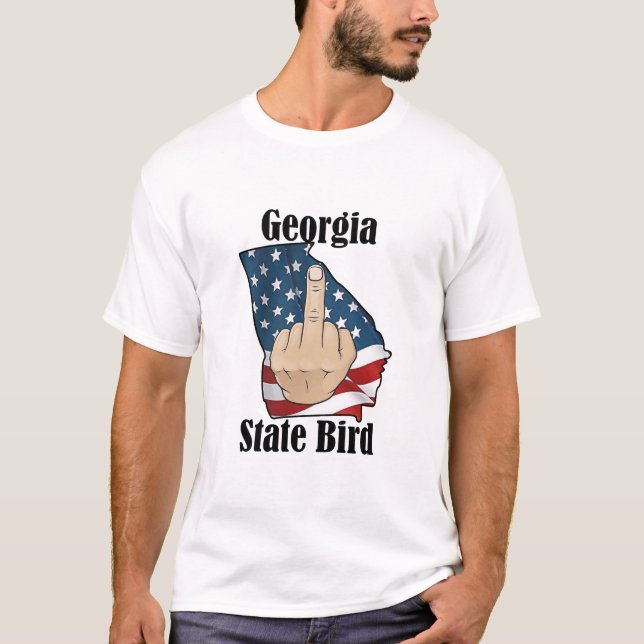 Georgia state bird t-shirt middle finger flag (Front)