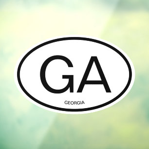 Georgia state code abbreviation oval shape car