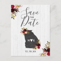 Georgia State Destination Rustic Save the Date