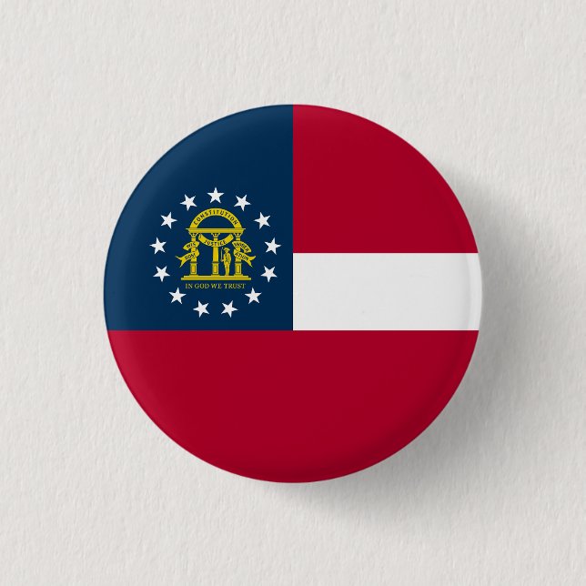 Georgia State Flag 3 Cm Round Badge (Front)