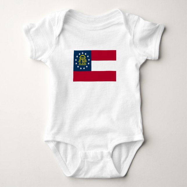 Georgia State Flag Baby Bodysuit (Front)