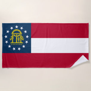 Georgia State Flag Beach Towel