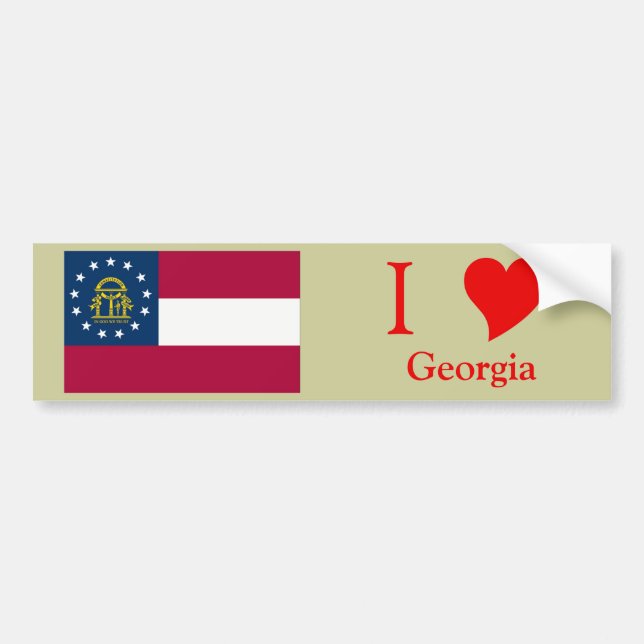 Georgia State Flag Bumper Sticker (Front)