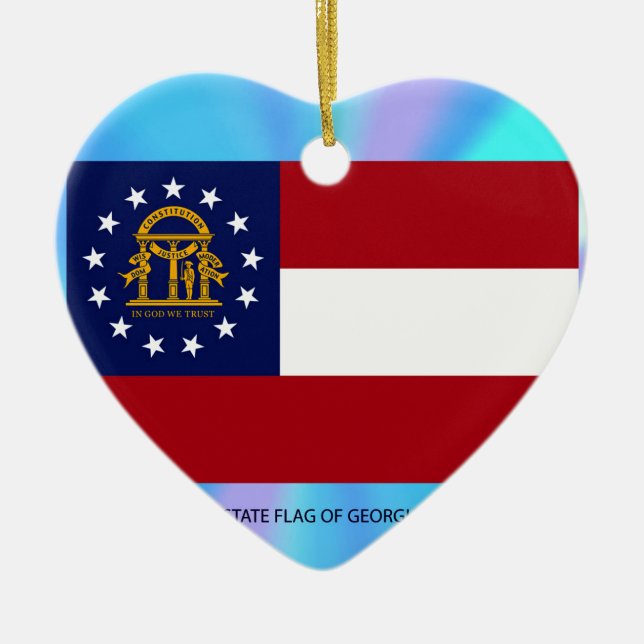 Georgia State Flag Ceramic Ornament (Front)