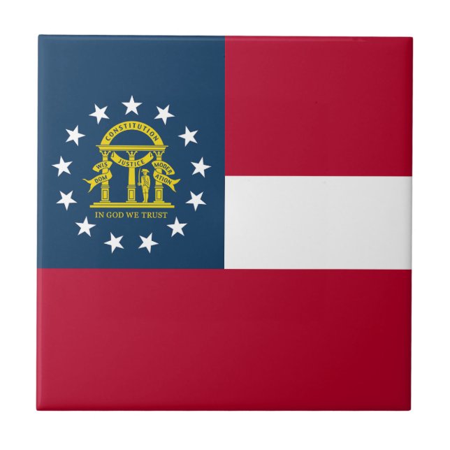 Georgia State Flag Ceramic Tile (Front)
