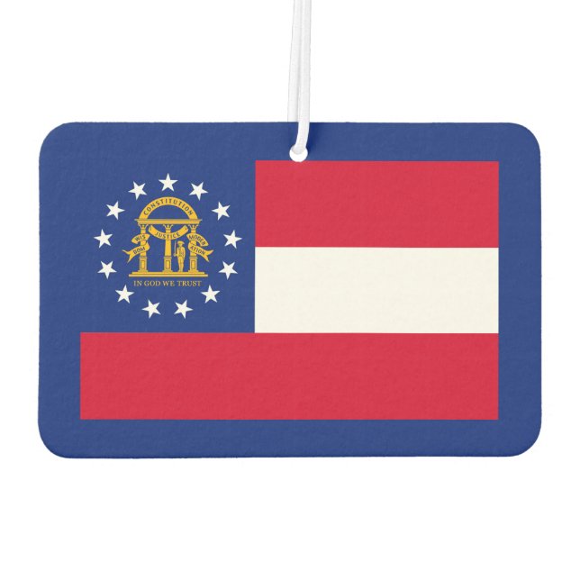 Georgia State Flag Design Car Air Freshener (Back)