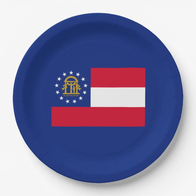 Georgia State Flag Design Decor Paper Plate (Front)