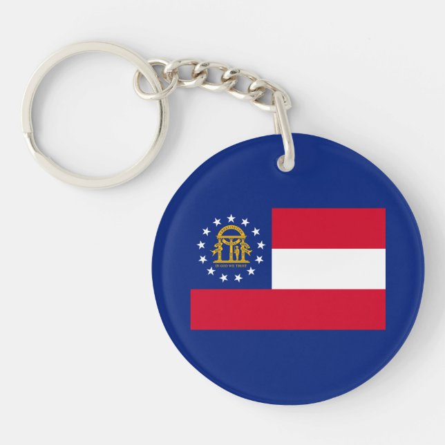 Georgia State Flag Design Key Ring (Front)