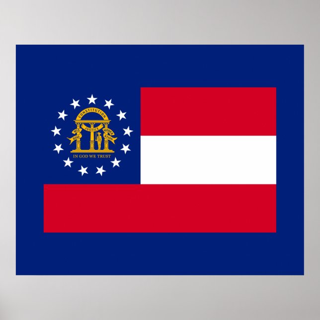 Georgia State Flag Design Poster (Front)