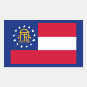 Georgia State Flag Design Rectangular Sticker