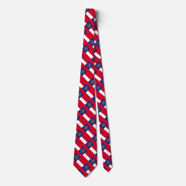 Georgia State Flag Design Tie (Front)