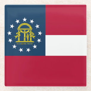 Georgia State Flag Glass Coaster