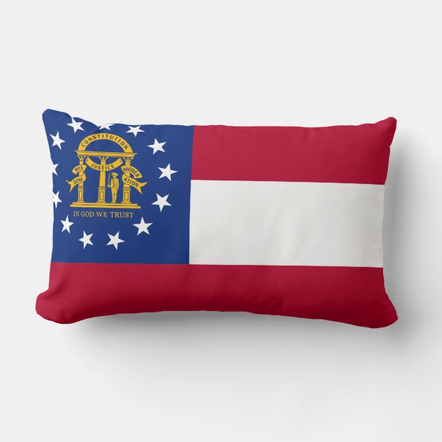 Georgia State Flag Lumbar Cushion (Front)