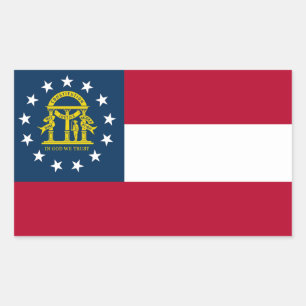 Georgia State Flag Rectangular Sticker