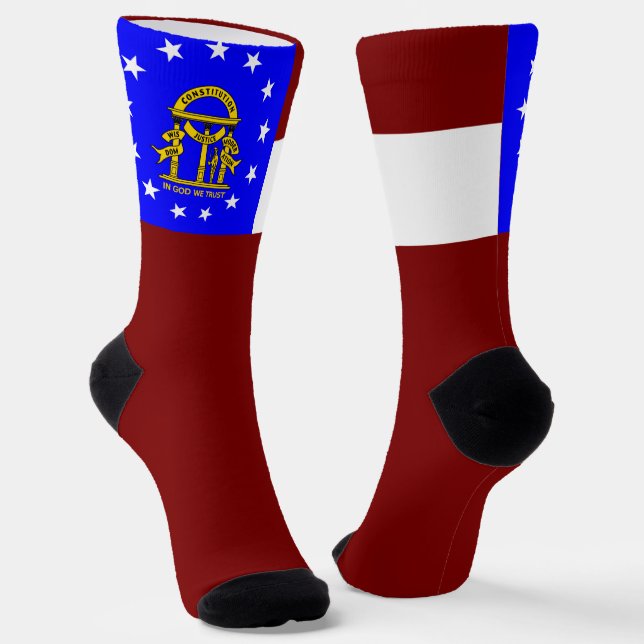 Georgia State flag Socks (Angled)
