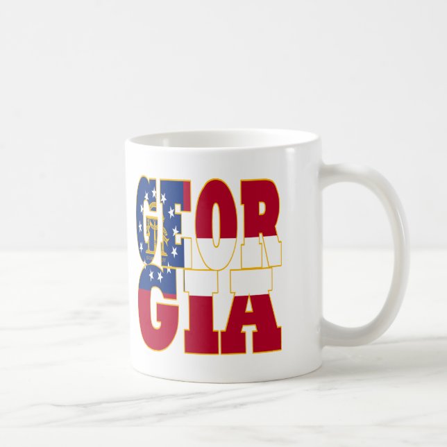 Georgia state flag text coffee mug (Right)