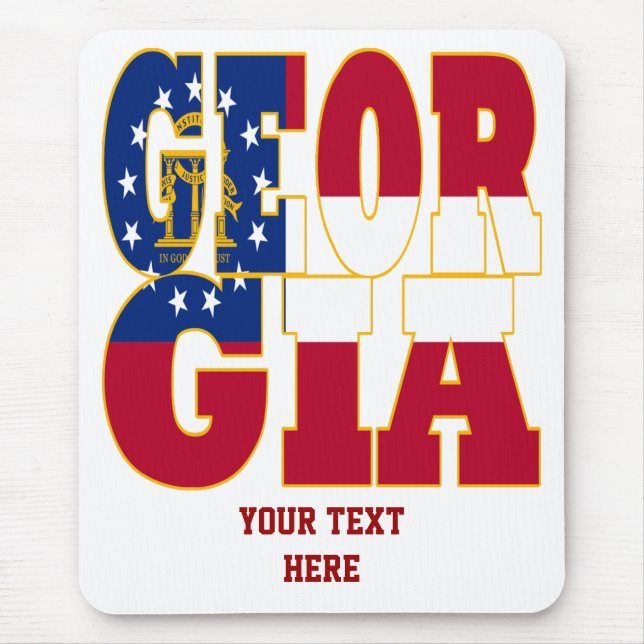 Georgia state flag text mouse pad (Front)