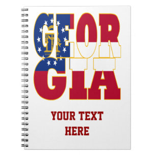 Georgia state flag text notebook