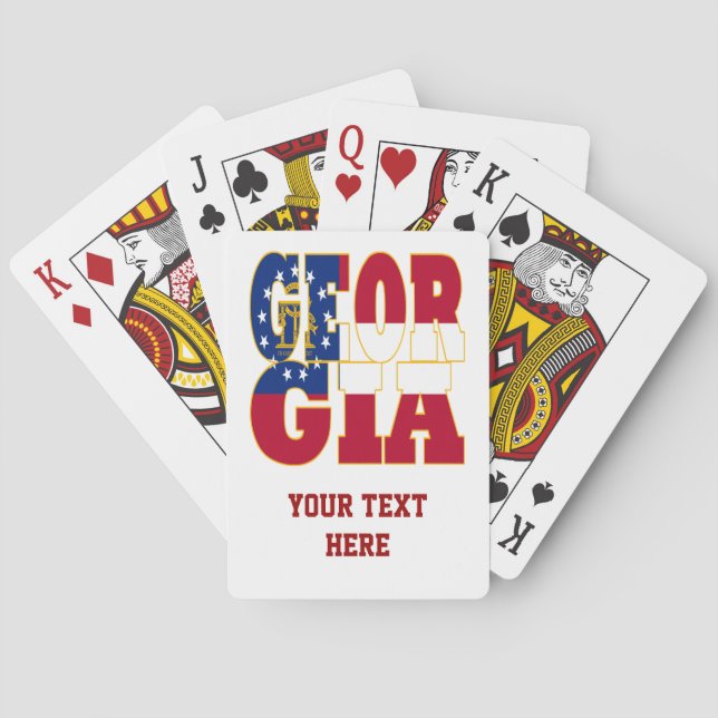 Georgia state flag text playing cards (Back)