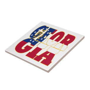 Georgia state flag text tile