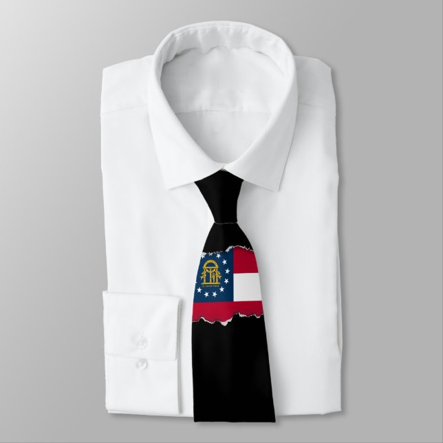 Georgia State Flag Tie (Tied)