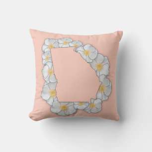 Georgia State Flower - Cherokee Rose Cushion