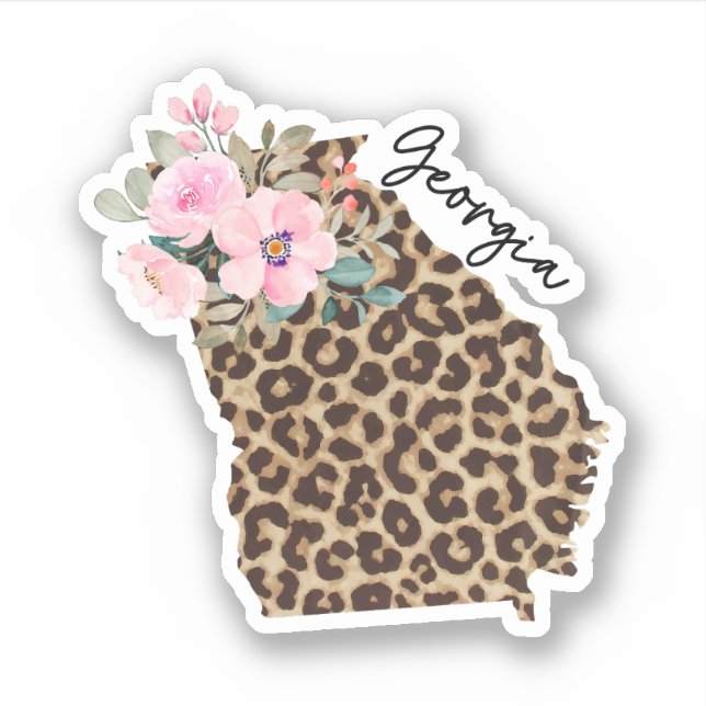 Georgia State Leopard Print With Flowers (Front)