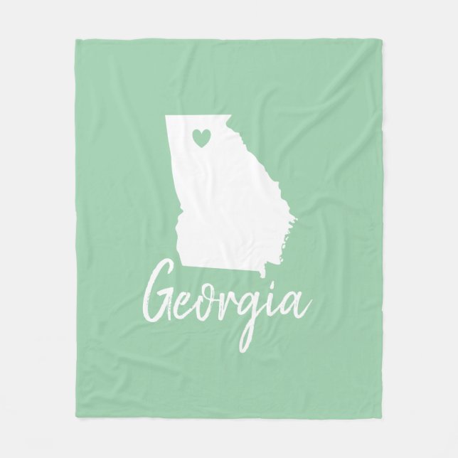 Georgia state map love customise colours  fleece blanket (Front)
