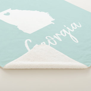 Georgia state map love customise colours  sherpa blanket